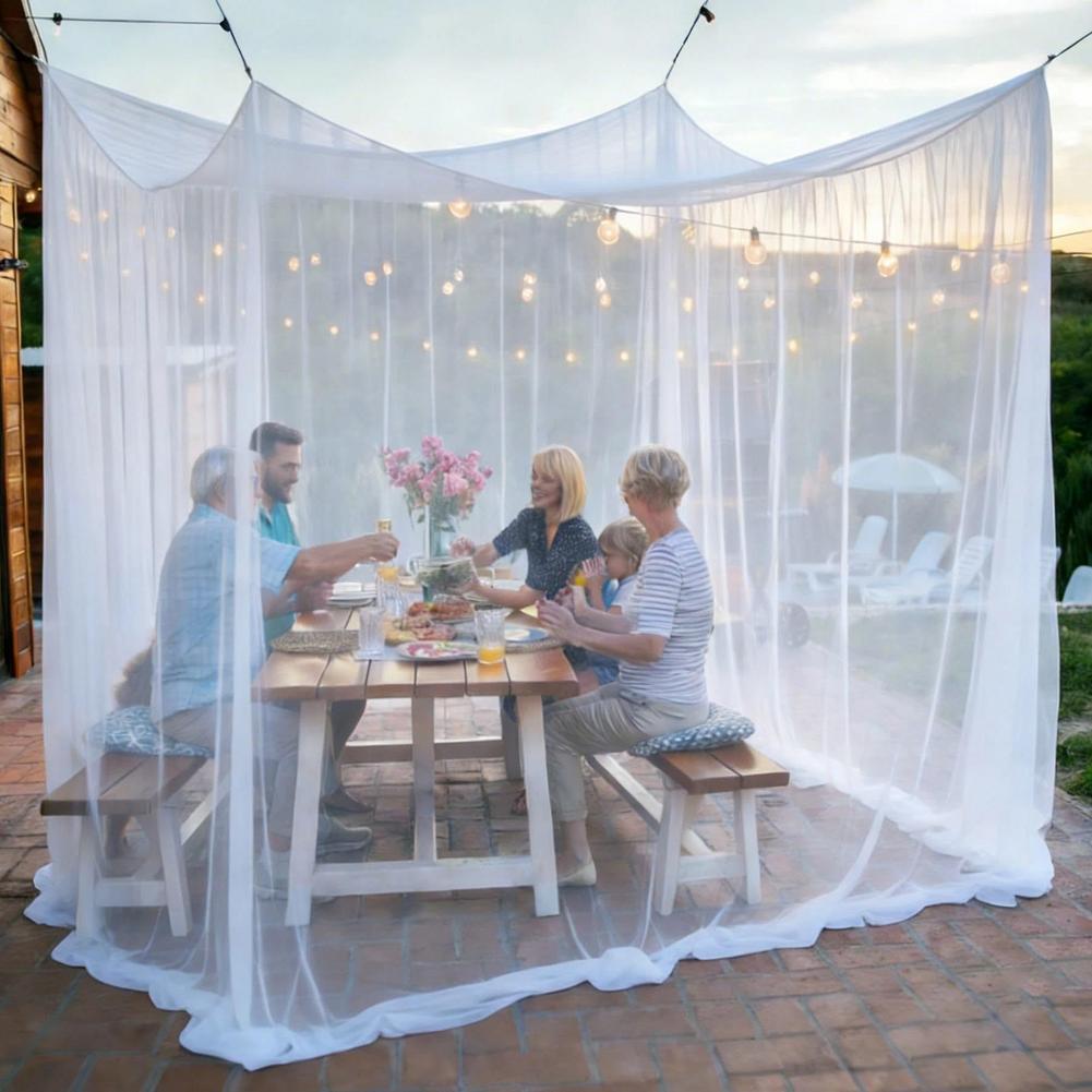 Camping Hammock With Mosquito Net Rainfly - Duża zewnętrzna moskitiera z oddychającej, drobnej