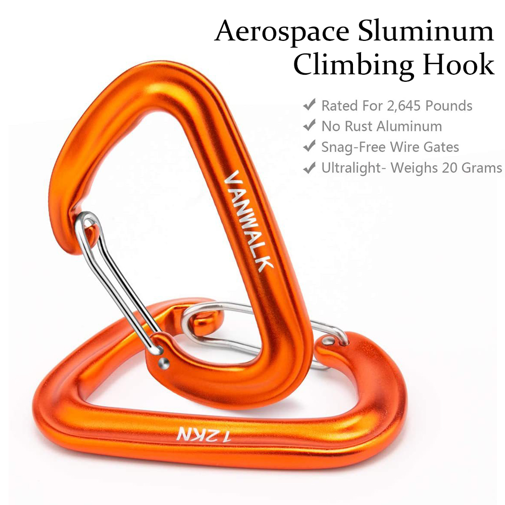 Carabiners Aluminum 12Kn Heavy Duty - Karabinki 2/5 szt., klamra druciana w