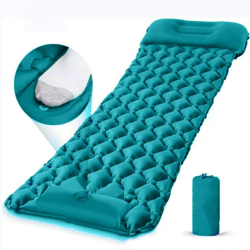 Inflatable Camping Sleeping Pad Pillow - Nadmuchiwana mata kempingowa, materac powietrzny, podkład