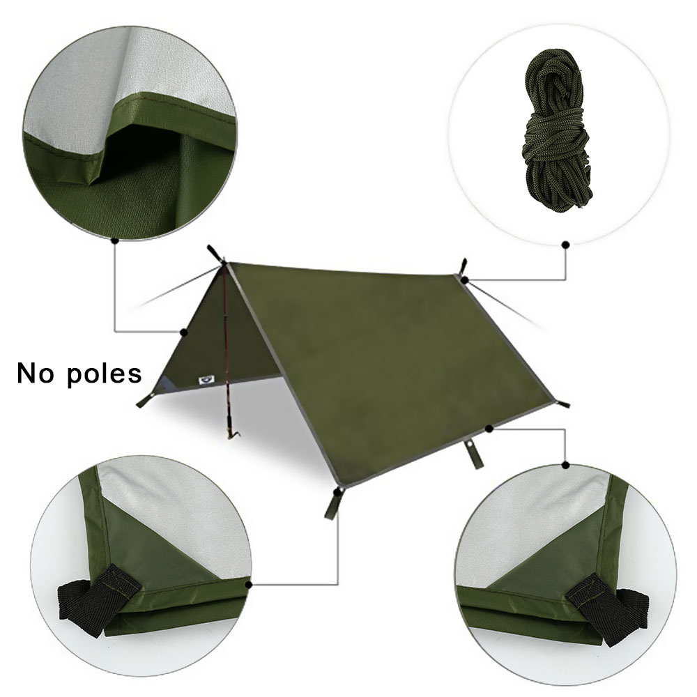 Hammock Rain Fly Tarp Waterproof 3X3M - Plażowy Hamak z Osłoną Przeciwsłoneczną na