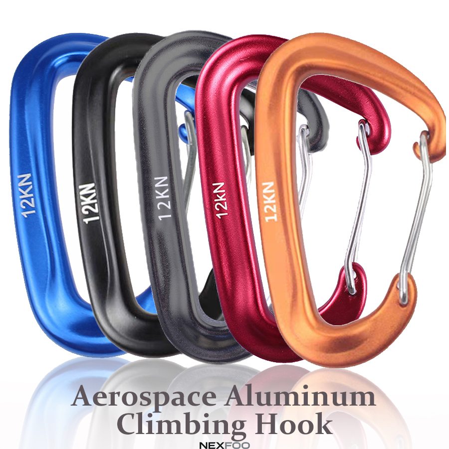 Carabiners Aluminum 12Kn Heavy Duty - 2/5 szt. Karabinek w kształcie litery