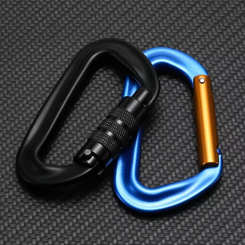 Carabiners Aluminum 12Kn Heavy Duty - Karabinek w kształcie litery D, wykonany