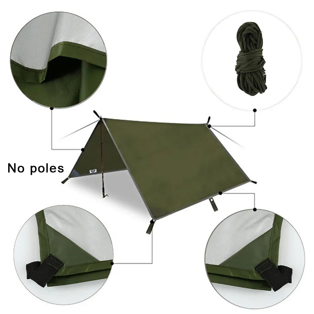 Hammock Rain Fly Tarp Waterproof 3X3M - Namiot Plażowy 3x3m Wodoodporny Przeciwsłoneczny Tarp