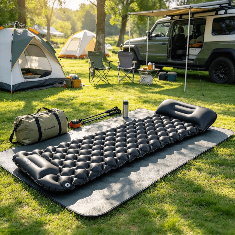 Camping Air Mattress Built In Pump - Nadmuchiwana mata do spania na kempingu,
