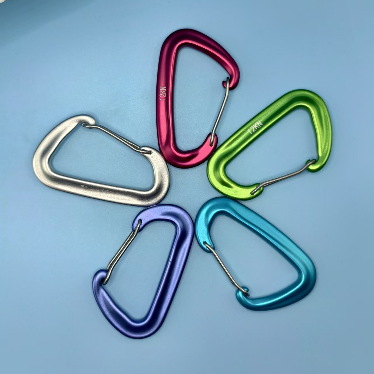 Carabiners Aluminum 12Kn Heavy Duty - 6 szt. karabińczyków z pierścieniem D