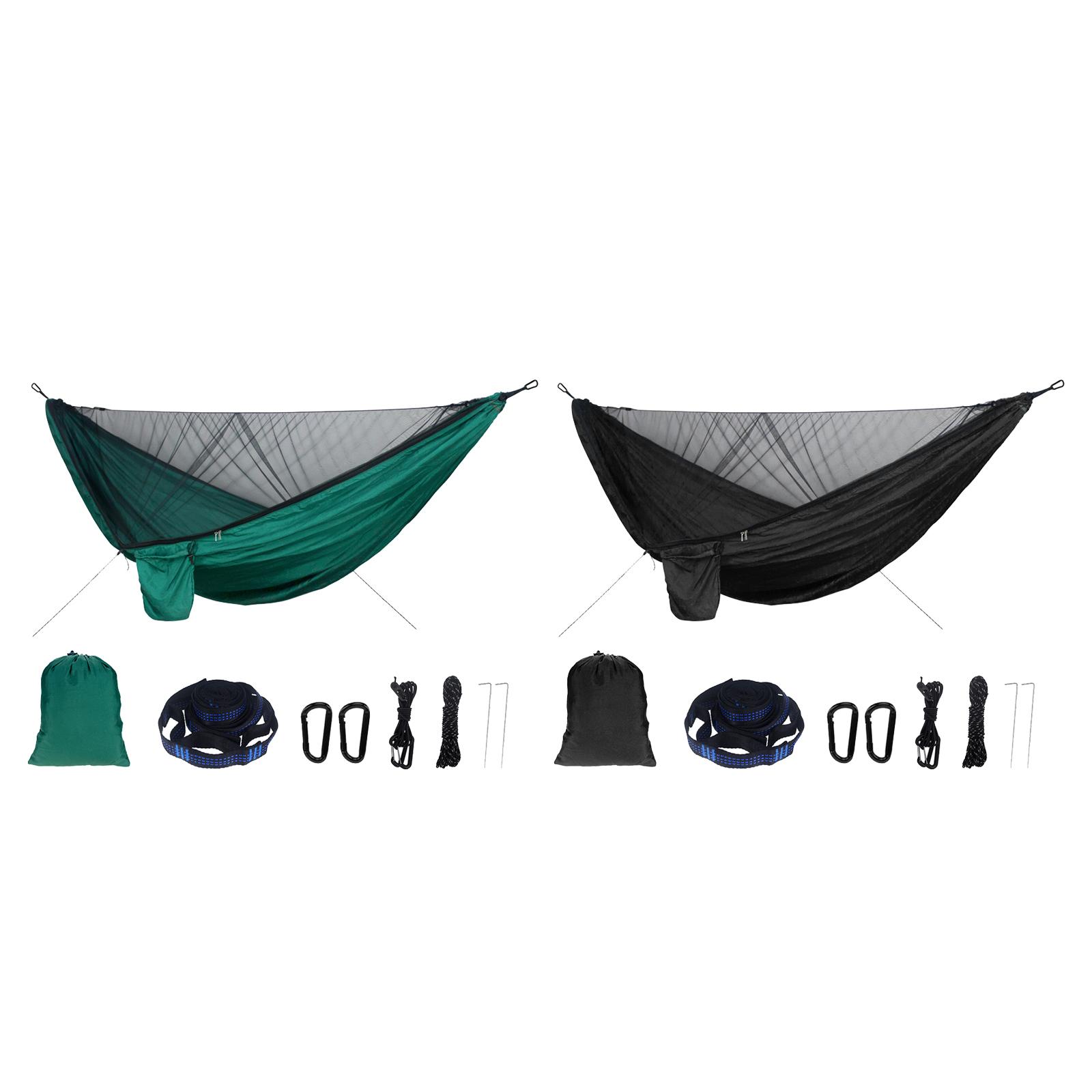 Double Hammock Portable Parachute Nylon - Podwójna hamak kempingowy z moskitierą, idealna
