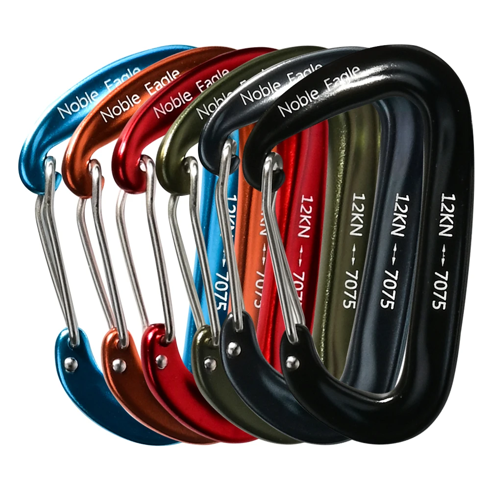 Carabiners Aluminum 12Kn Heavy Duty - 6 SZT. Karabiny D-ringowe Aluminiowe 12kN