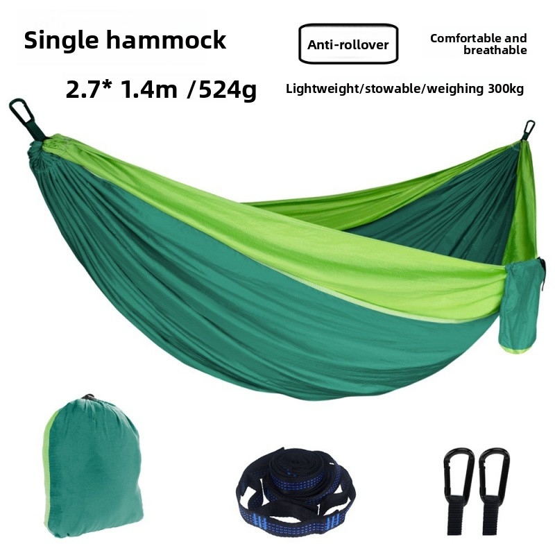 Double Hammock Portable Parachute Nylon - Przenośny hamak kempingowy 270*140CM 210T, pojedynczy