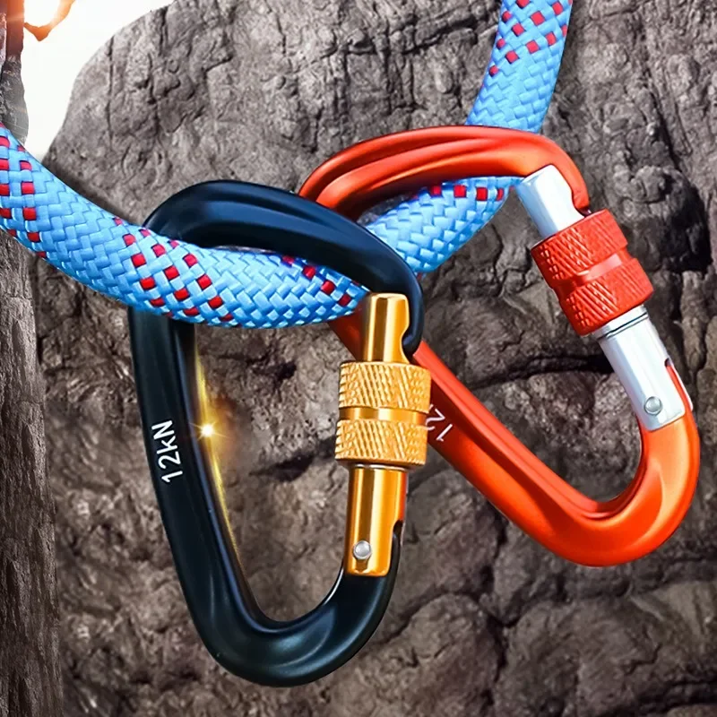Carabiners Aluminum 12Kn Heavy Duty - Wytrzymały karabińczyk z blokadą śrubową typu