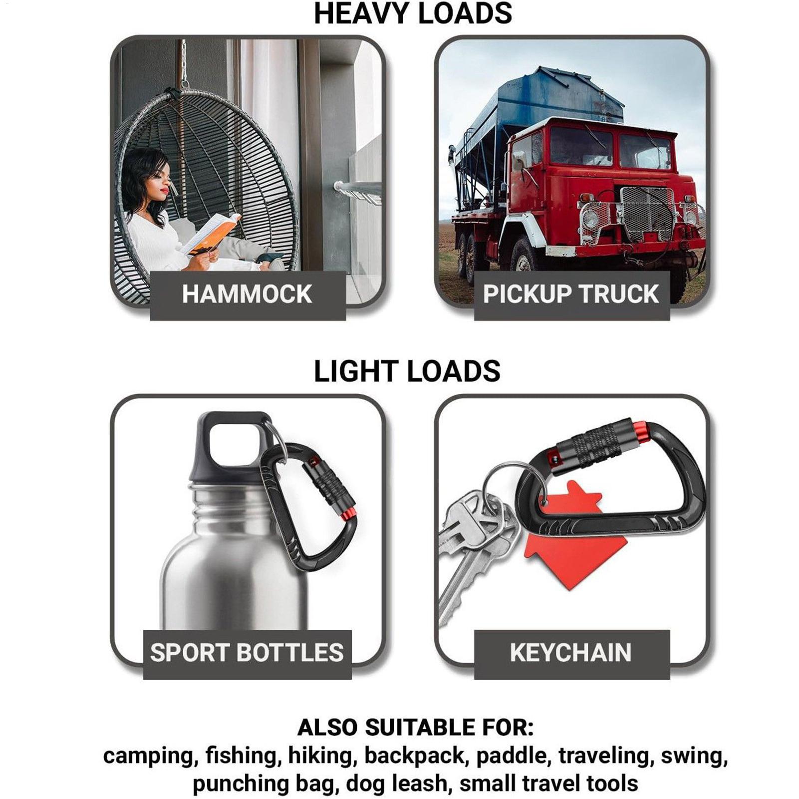 Carabiners Aluminum 12Kn Heavy Duty - Karabinek 12KN Wytrzymały Karabinek ze Stopu