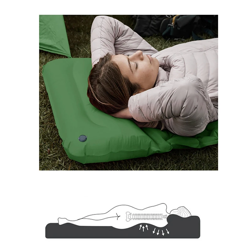 Nadmuchiwana mata kempingowa,  – Inflatable Camping Sleeping Pad Pillow recenzja i cena