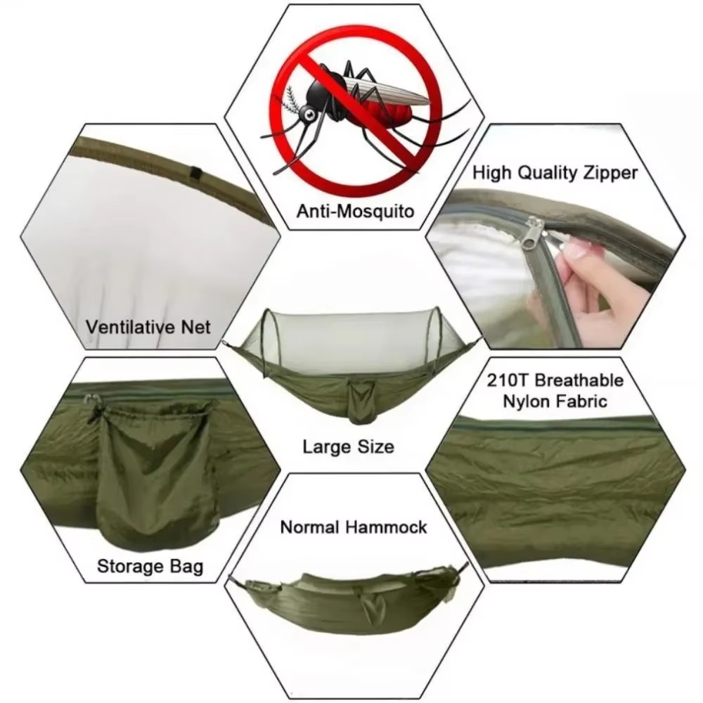 Przenośny hamak z nylonowej tk – Double Hammock Portable Parachute Nylon recenzja i cena