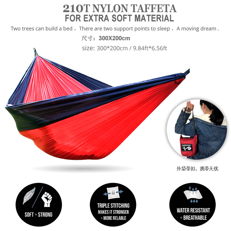 Hamak turystyczny 2026, nowy,  – Double Hammock Portable Parachute Nylon recenzja i cena