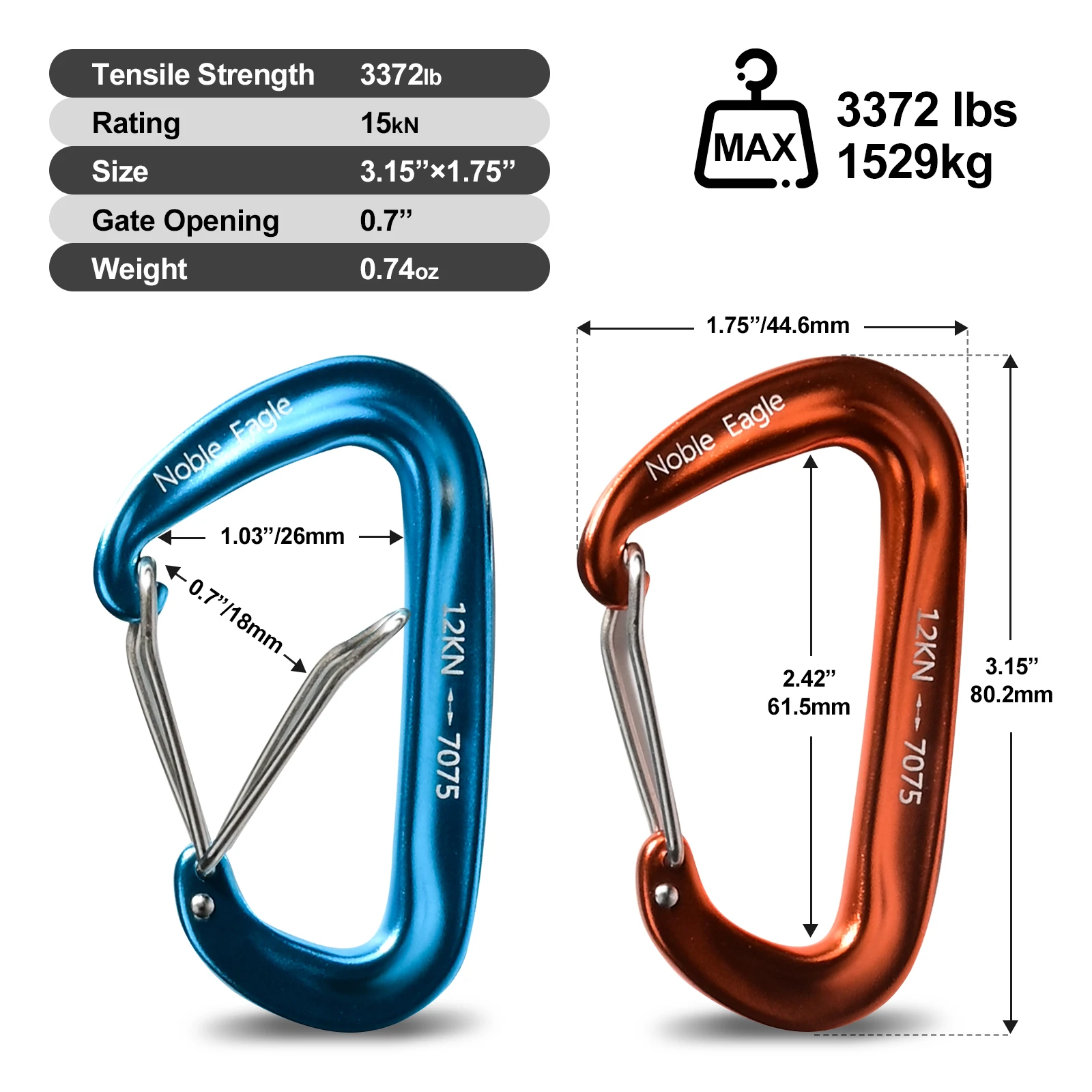 6 SZT. Karabiny D-ringowe Alum – Carabiners Aluminum 12Kn Heavy Duty recenzja i cena