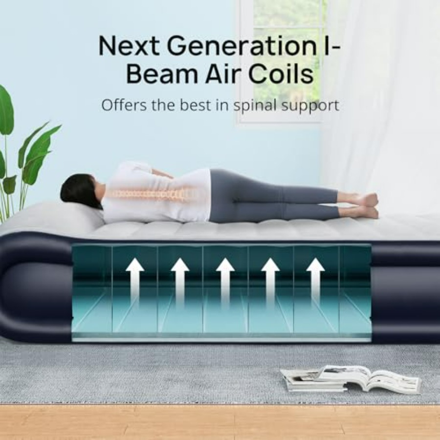 Materac dmuchany Queen z wbudo – Camping Air Mattress Built In Pump recenzja i cena