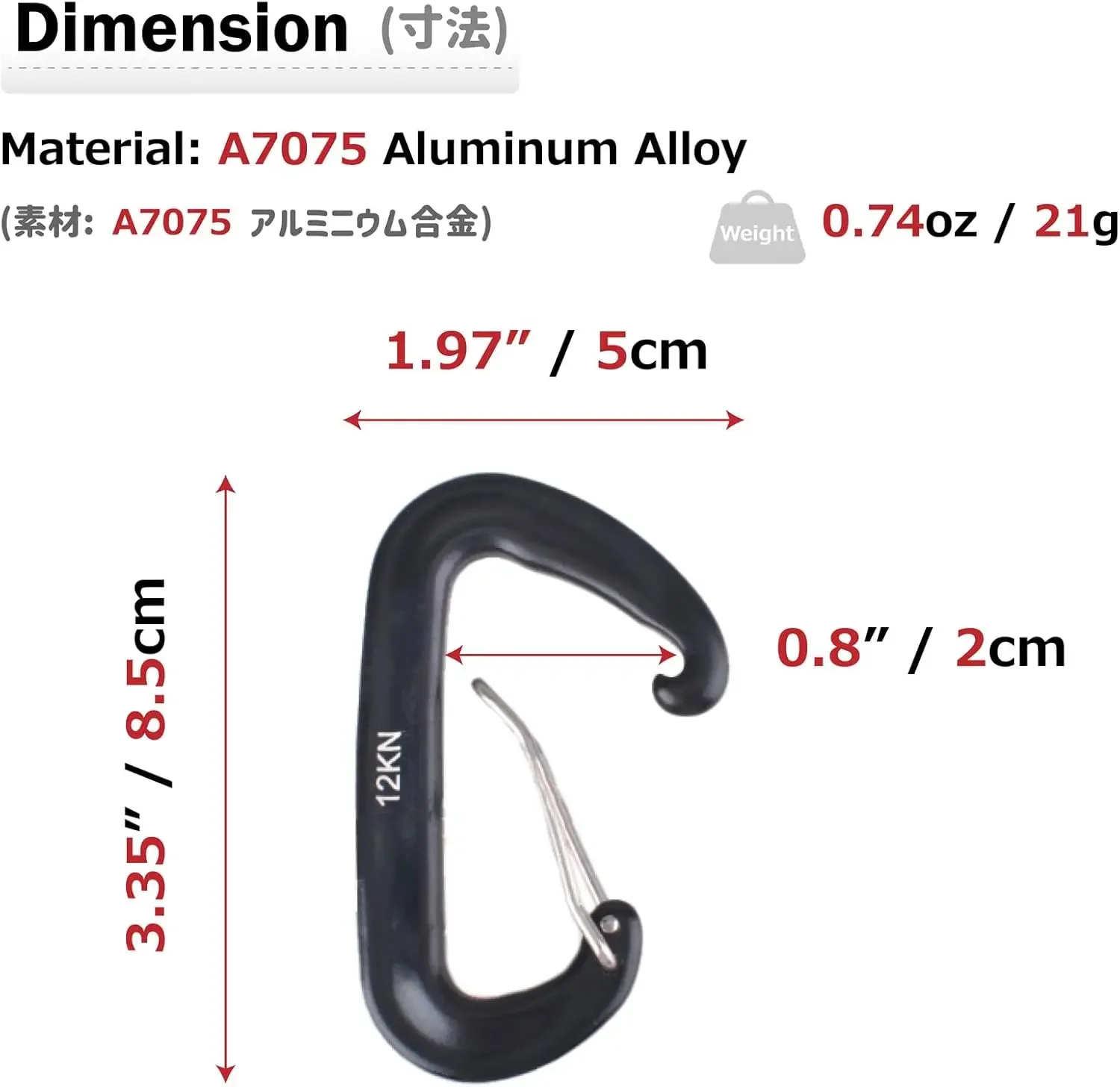 Zestaw 4 karabińczyków 12kN ty – Carabiners Aluminum 12Kn Heavy Duty recenzja i cena
