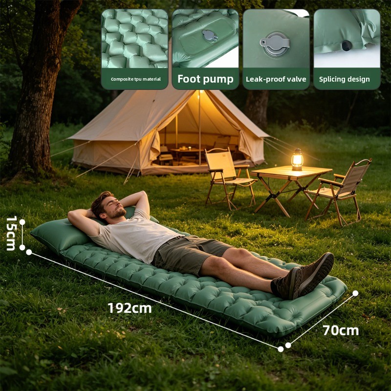 Automatyczna dmuchana mata kem – Inflatable Camping Sleeping Pad Pillow recenzja i cena