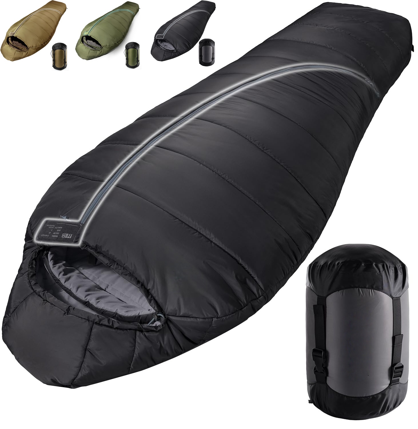 !@Taktyczny, zielony, zimowy,  – Sleeping Bag 4 Season Down Winter recenzja i cena