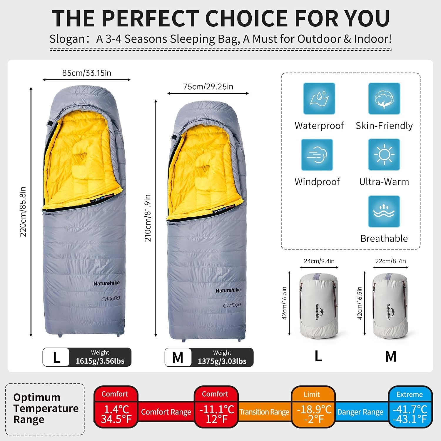 Naturehike CW400/CW700 Ultrale – Sleeping Bag 4 Season Down Winter recenzja i cena