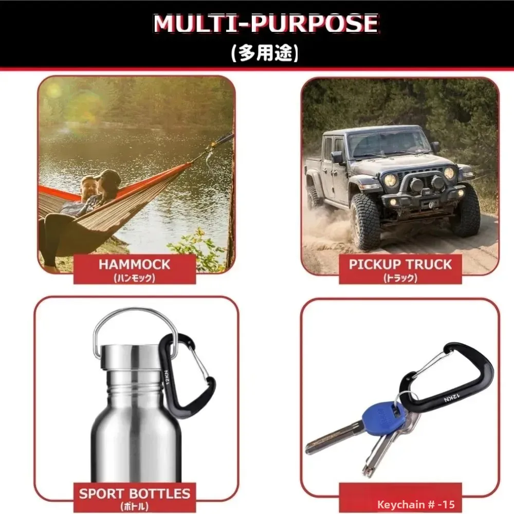 Zestaw 4 karabińczyków 12kN, k – Carabiners Aluminum 12Kn Heavy Duty recenzja i cena