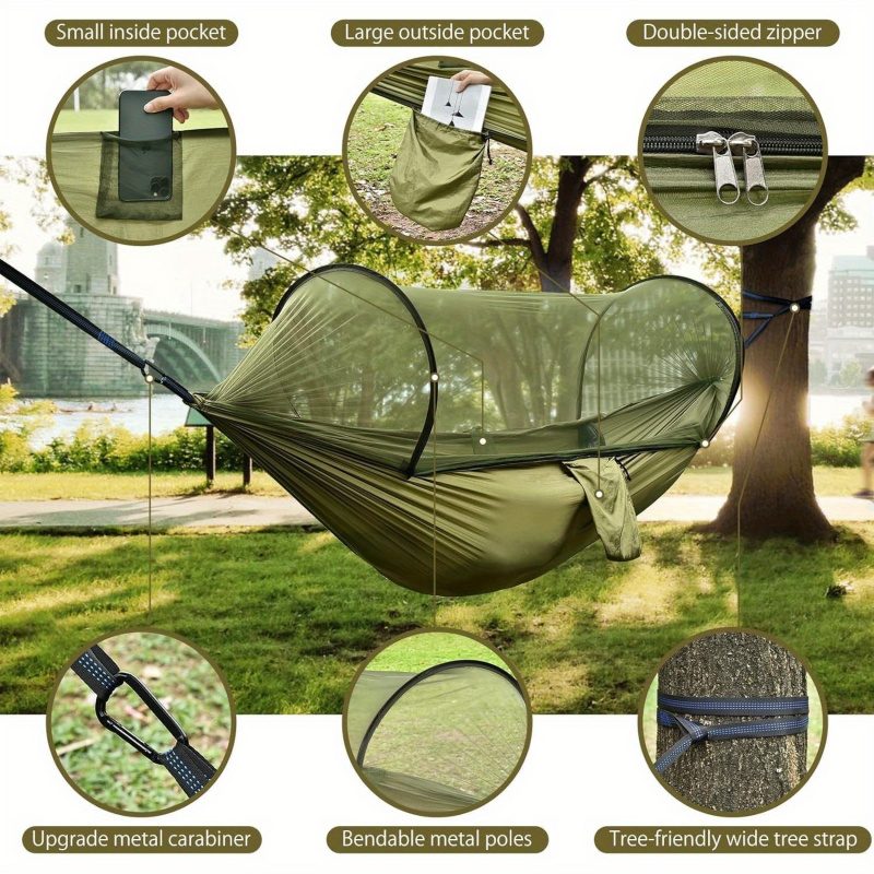 Hamak kempingowy 2w1 z moskiti – Camping Hammock With Mosquito Net Rainfly recenzja i cena