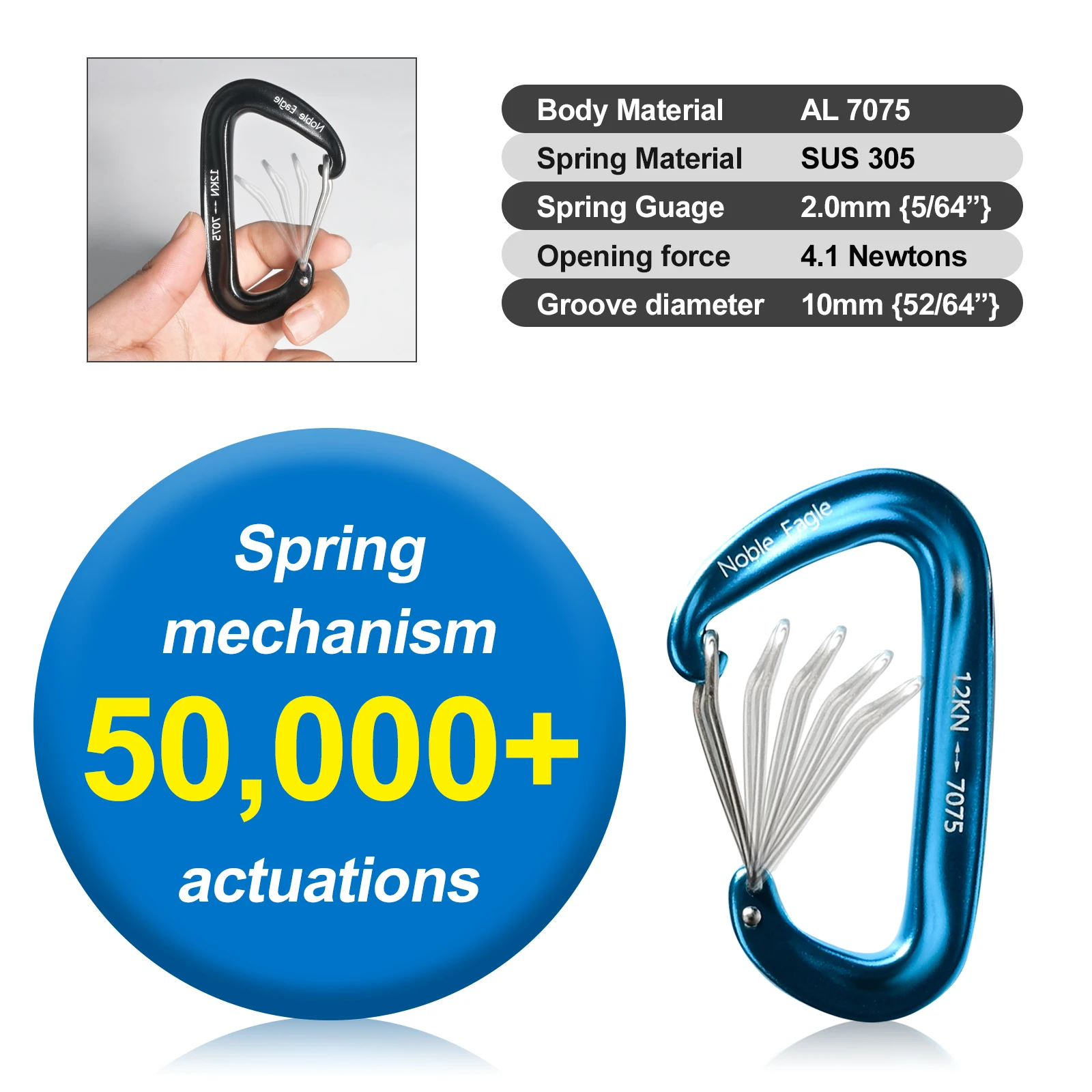 6 SZT. Karabiny D-ringowe Alum – Carabiners Aluminum 12Kn Heavy Duty recenzja i cena