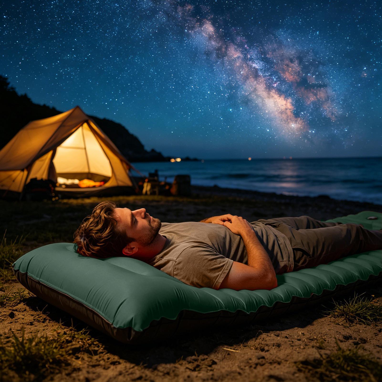 Lekka dmuchana mata kempingowa – Inflatable Camping Sleeping Pad Pillow recenzja i cena