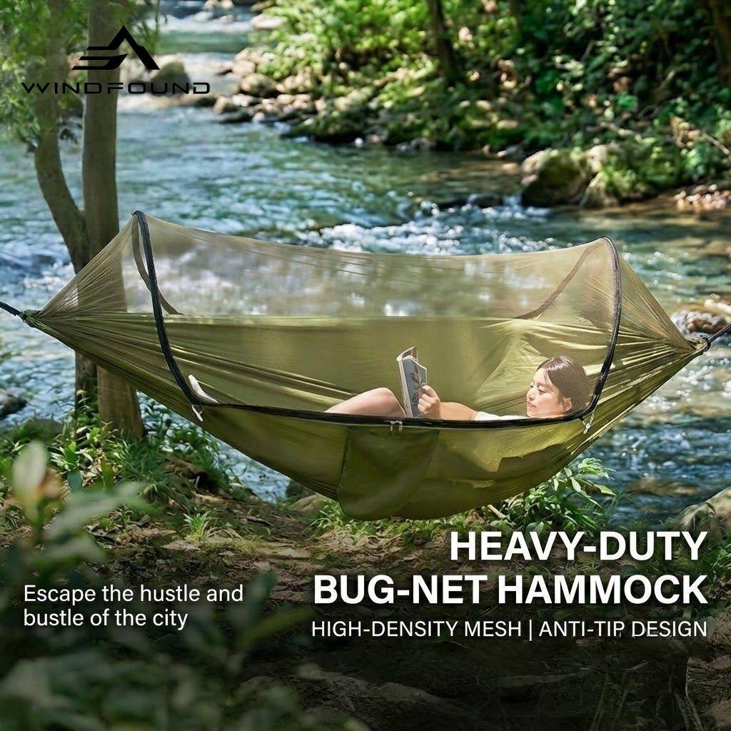 Ultralekki hamak kempingowy z  – Double Hammock Portable Parachute Nylon recenzja i cena