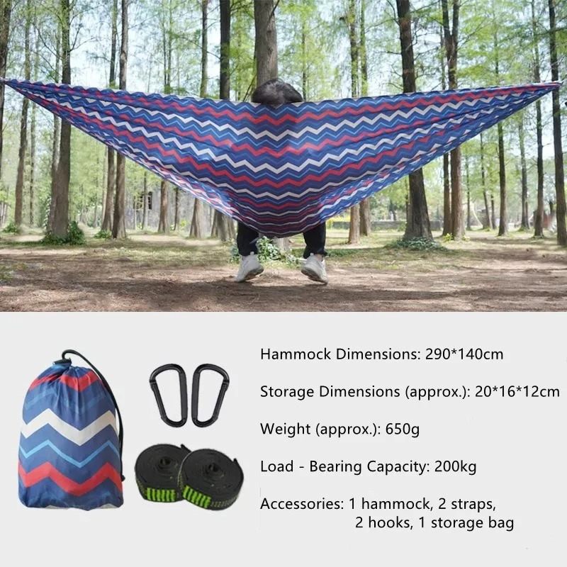 Wzorzysty hamak spadochronowy, – Double Hammock Portable Parachute Nylon recenzja i cena