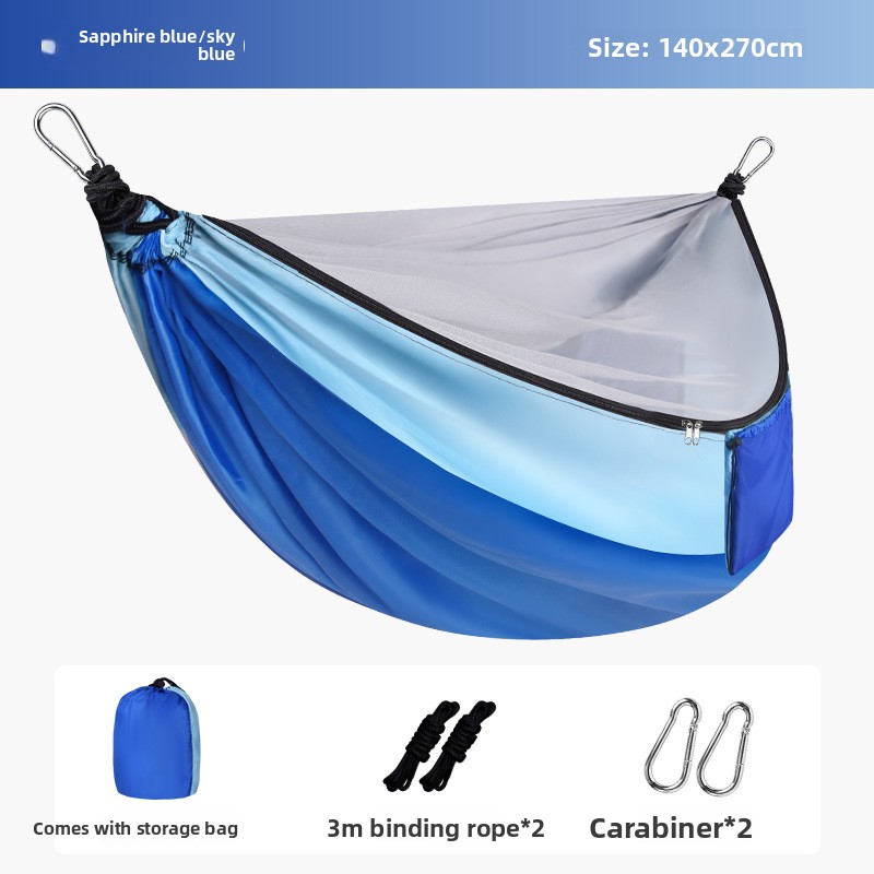 Przenośny dwukolorowy hamak pr – Double Hammock Portable Parachute Nylon recenzja i cena