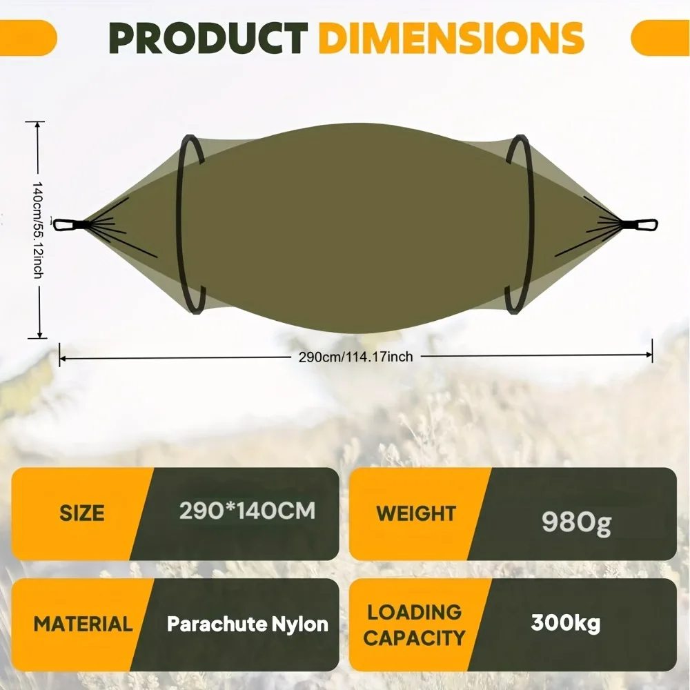 Przenośna, pojedyncza lub podw – Double Hammock Portable Parachute Nylon recenzja i cena