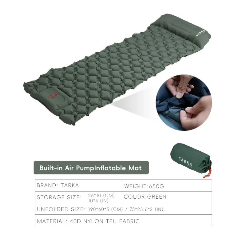 Nadmuchiwane maty kempingowe M – Inflatable Camping Sleeping Pad Pillow recenzja i cena