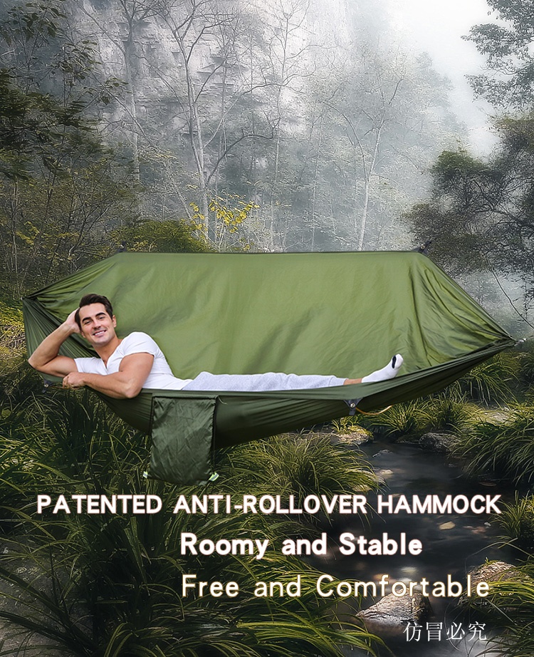 Lekkie nylonowe hamaki kemping – Double Hammock Portable Parachute Nylon recenzja i cena