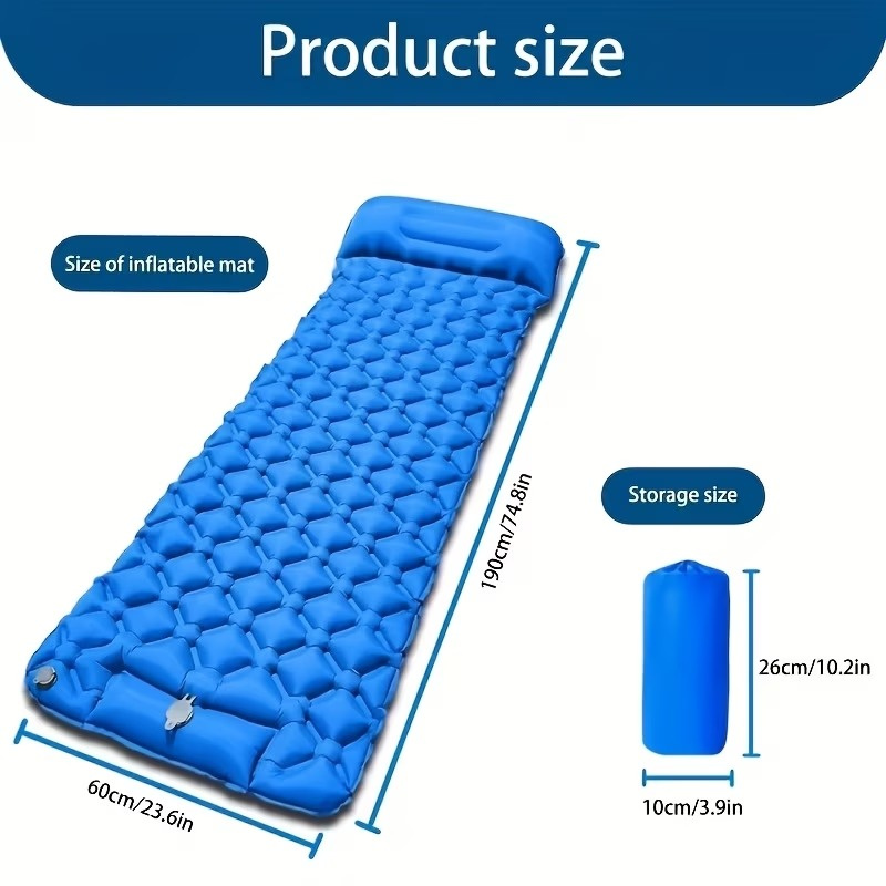 1 zestaw grubej maty kempingow – Inflatable Camping Sleeping Pad Pillow recenzja i cena